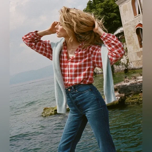 DÔEN Holde Top In Alsace Plaid | Size S | Like New - Picture 2 of 16